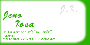 jeno kosa business card